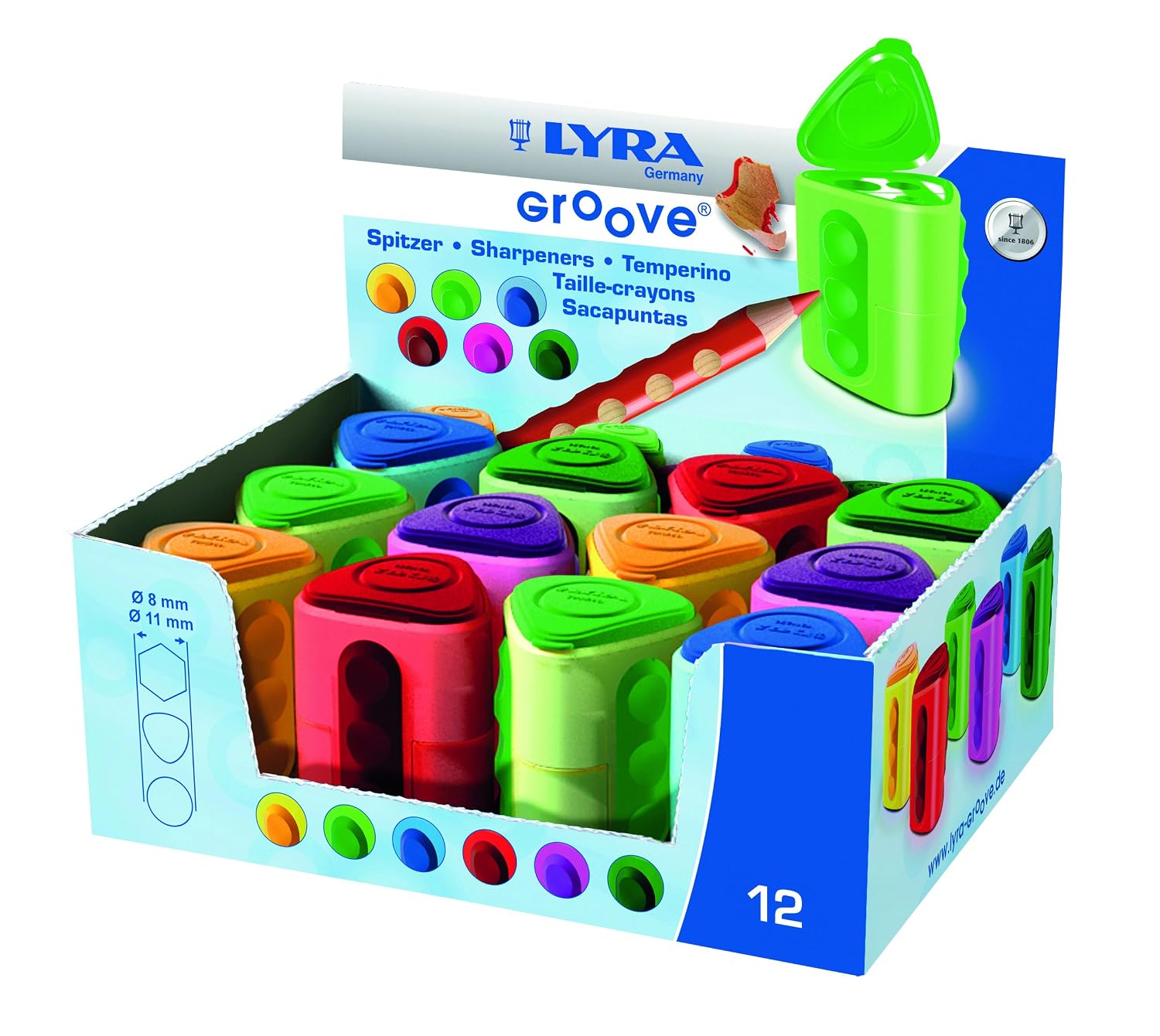 Lyra Groove 2-Hole Knife Sharpener, Assorted Colours, 1 Piece, Assorted colors - Image 3