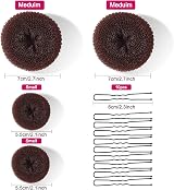 MORGLES Hair Donuts for Buns 4pcs Set with 10 Bobby Pins Brown view 4