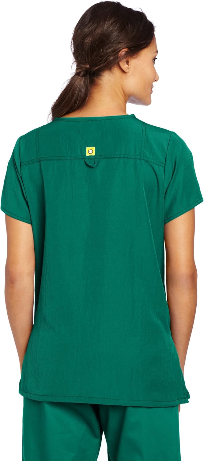 WonderWink Women's Four Stretch Sporty V-Neck Scrub Top: Clothing