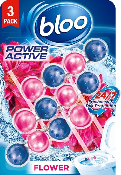 Bloo Power Active Toilet Rim Block Fresh Flowers 3 pack