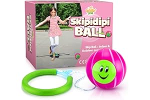 IPIDIPI TOYS Skip It Ankle Toy Pink Retro Skipit Toy Hopper Ball - Improve Coordination, Get Exercise The Fun Way - Playground Ball Best Retro Birthday Gift for Kids 5, 6, 7, 8, 9, 10, 11