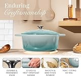 Nuovva Enamelled Cast Iron Dutch Oven 6.4 Qt with Lid Sea Salt 28cm view 6