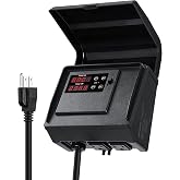 SURAIELEC Infinite Cycle Pool Timer for Above Ground Pool, NEMA 5-15R | 15A 125V 1HP Plug-in Digital Cycle Timer with Dual Outlets, Weatherproof Outdoor Timer for Pool Pump, Irrigation Equipment