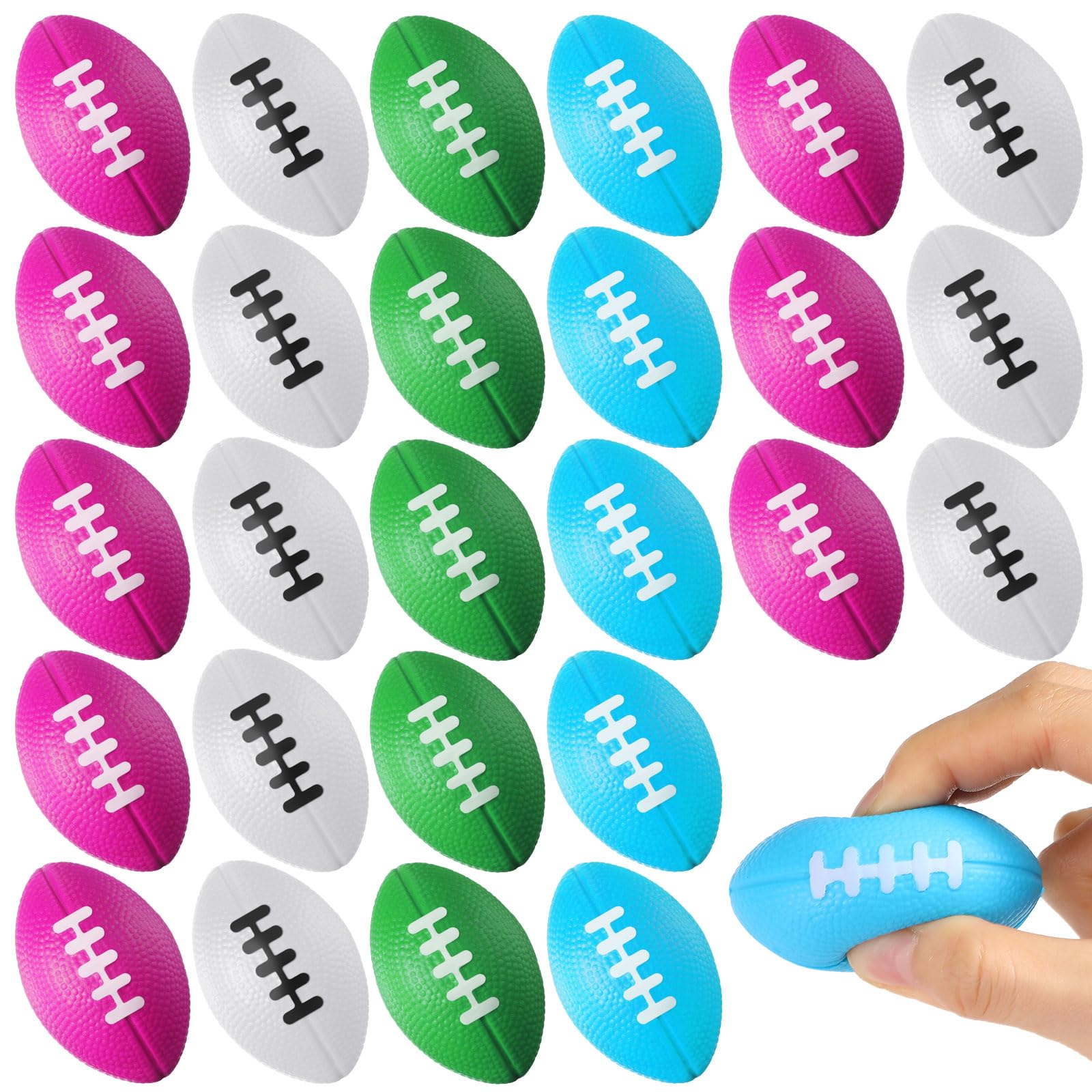 Blulu 30 Pack Mini Footballs Foam Stress Ball Bulk 2.17 for Kids Adult School Party Favor Gift Small Sports Valentines Ball Toy for First Year Down Birthday Party Homecoming Game Goodie Bag Stuffer