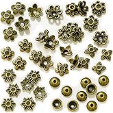 Sparkling Charms Antique Spacer Bead Caps – Mixed Bali & Tibetan Style Metal End Caps for Jewelry Making, Fits 8–14mm Beads, Brass Finish for Bracelets Necklaces Earrings DIY Crafts (Brass, 600pcs)