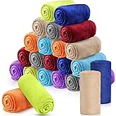 Tinideya 24 Pcs Flannel Fleece Throw Blanket Bulk 50 x 60 Inch Soft Fleece Blanket Warm Throw Blanket Coral Blankets for Couch Sofa Home Wedding Gifts Season (Multicolor)