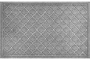 Bungalow Flooring Waterhog Door Mat, 2' x 3' Made in USA, Durable and Decorative Floor Covering, Skid Resistant, Indoor/Outdoor, Water-Trapping, Cordova Collection, Medium Grey