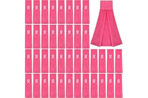 Tranqun Pink Ribbon Football Towels 17.3 x 4.5 Inches Sports Towel Breast Cancer Awareness Football Accessories Cotton for Sports Teams Yoga Gym Golf Softball