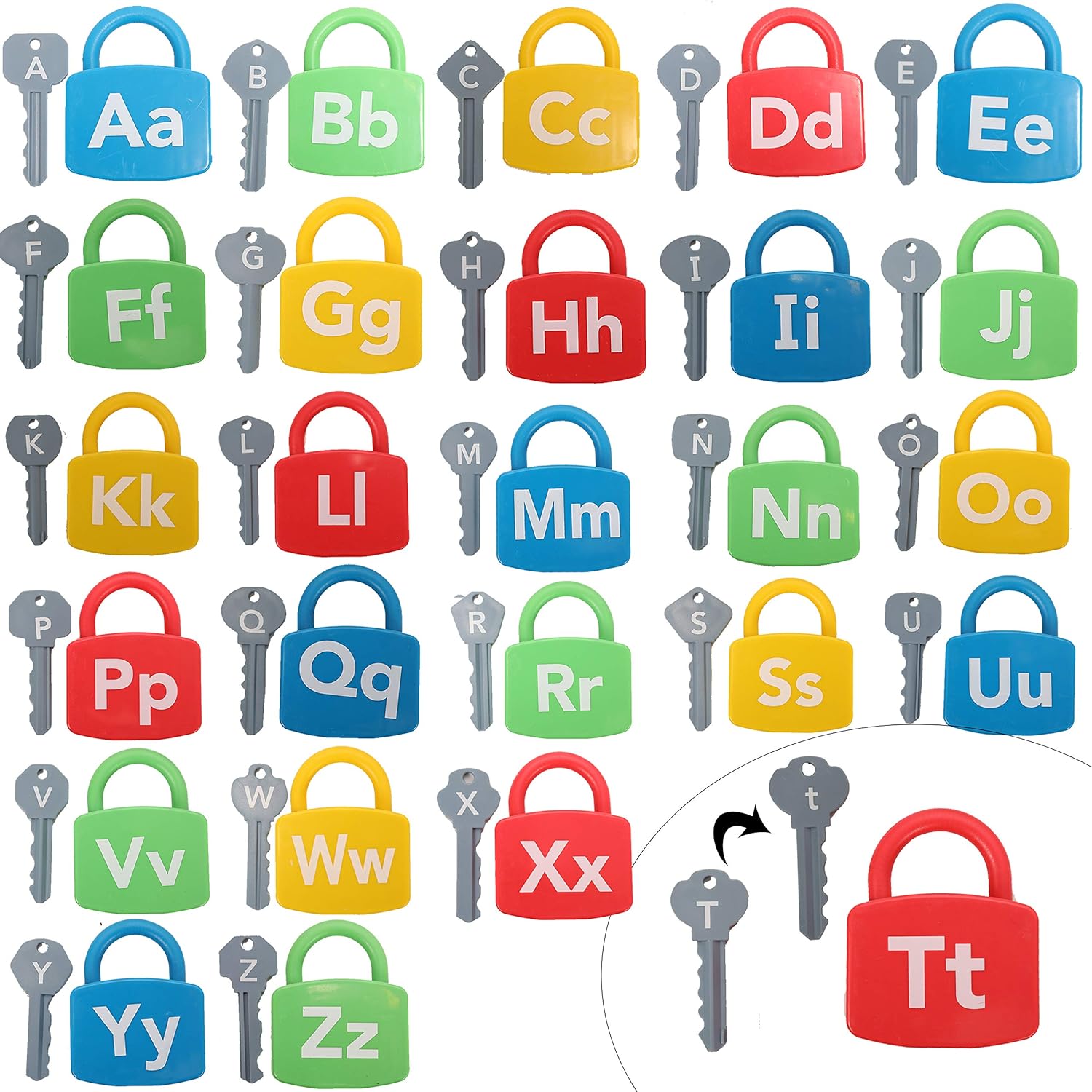 alphabet lock and key toy