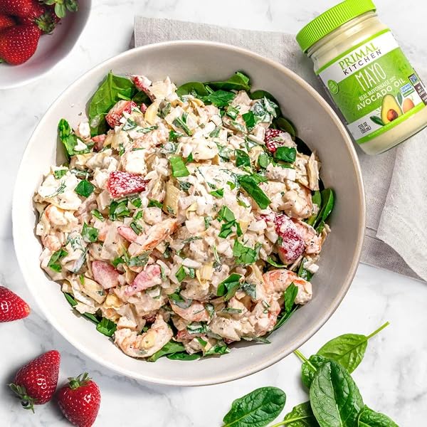 PRIMAL KITCHEN MAYO MADE WITH AVOCADO OIL, WHOLE30 APPROVED, CERTIFIED PALEO, AND KETO CERTIFIED, 12 OUNCES.