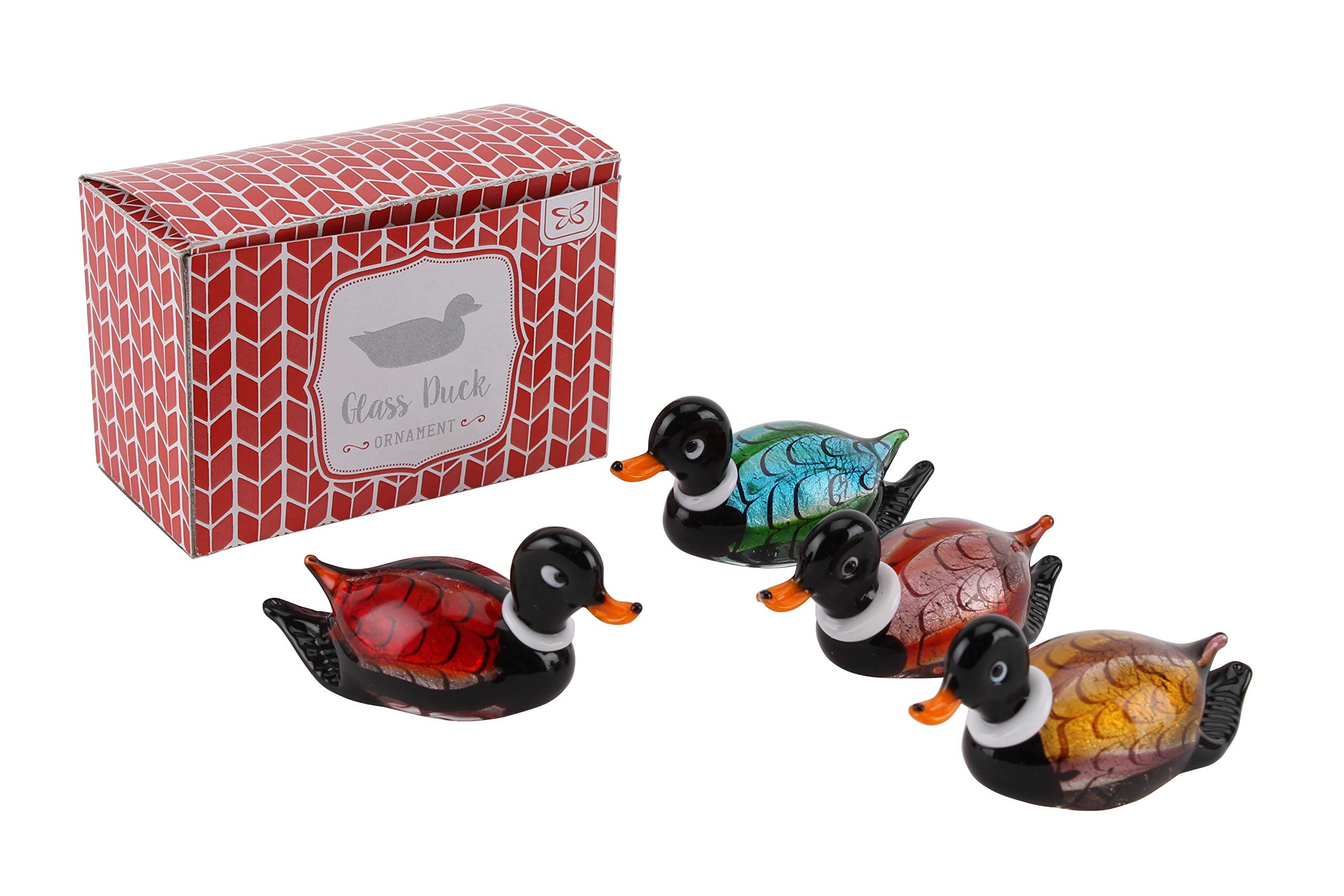 CGB Giftware Glass Duck in Gift Box | One Design To Be Chosen At Random | Only One Duck Will Be Supplied | Collectable Ornament Gift | From Artisan Glassware Range | HD356