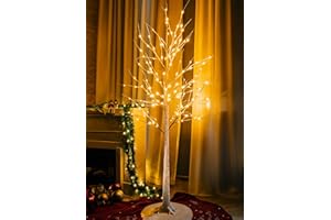 Dazzle Bright 6FT 144 LED 1Pack Lighted Birch Tree, Christmas Deocrations Outdoor Indoor, Decor for Home Room Yard Outside Inside