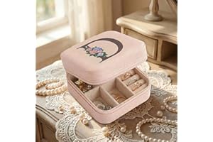 Travel Jewelry Case for Women, Travel Jewelry Box Organizer Personalized Pink Gifts for Girls Wife Mom, Gift for Friend Siste