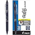 Pilot, FriXion Clicker Erasable Gel Pens, Fine Point 0.7 mm, Pack of 12, Navy Blue