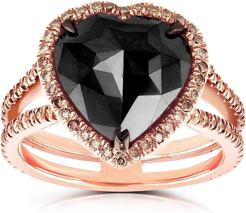 0 69 Carat Black Diamond Heart Shaped Rose Cut Natural Loose Diamond Rings Jewelry Valresa Com
