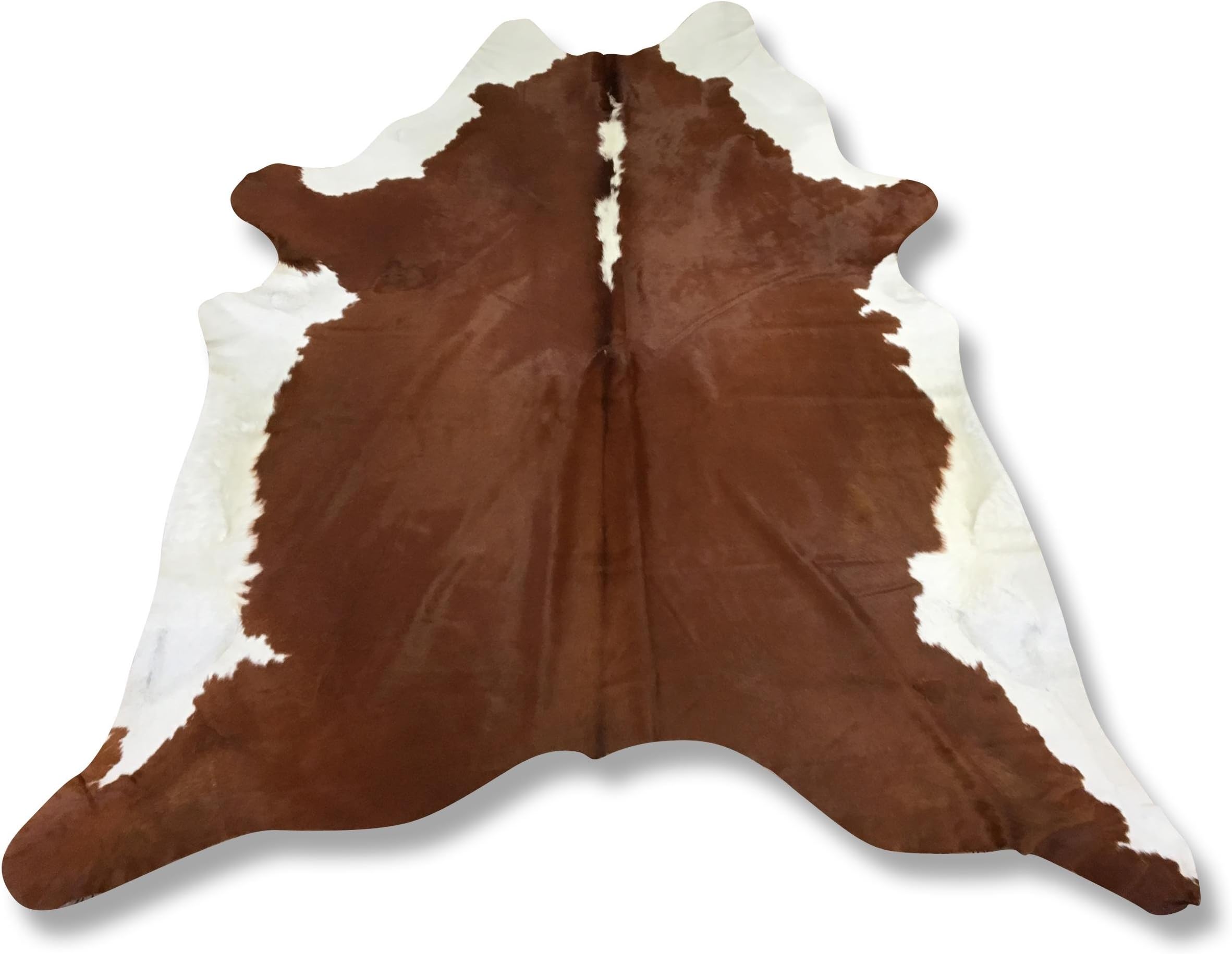 Five Grain Cowhide Rug from South America Natural Caramel Brown White L245 x B215 CM