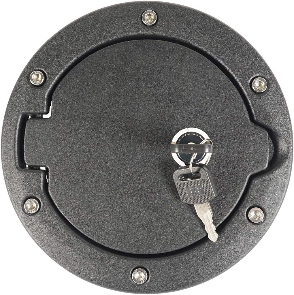 uBox Black Steel Locking Fuel Gas Tank Cap Cover for 20072018 Jeep