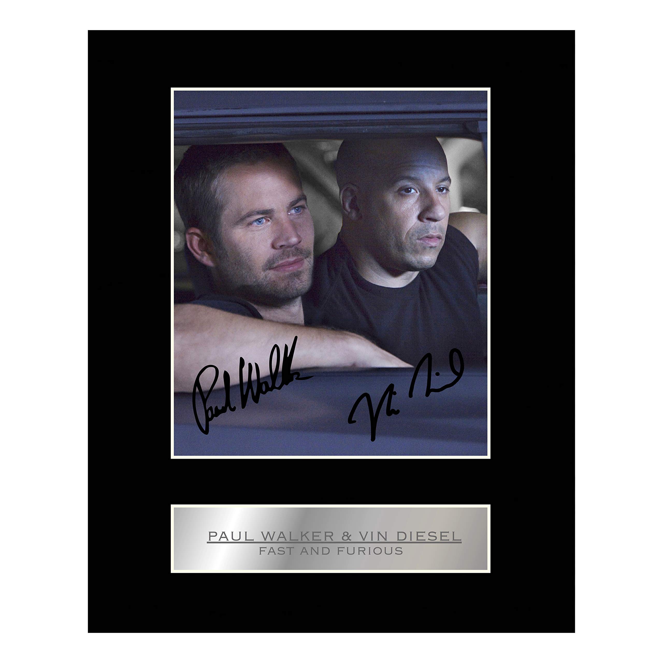 Iconic pics Fast and Furious Signed Mounted Photo Display Paul Walker Vin Diesel