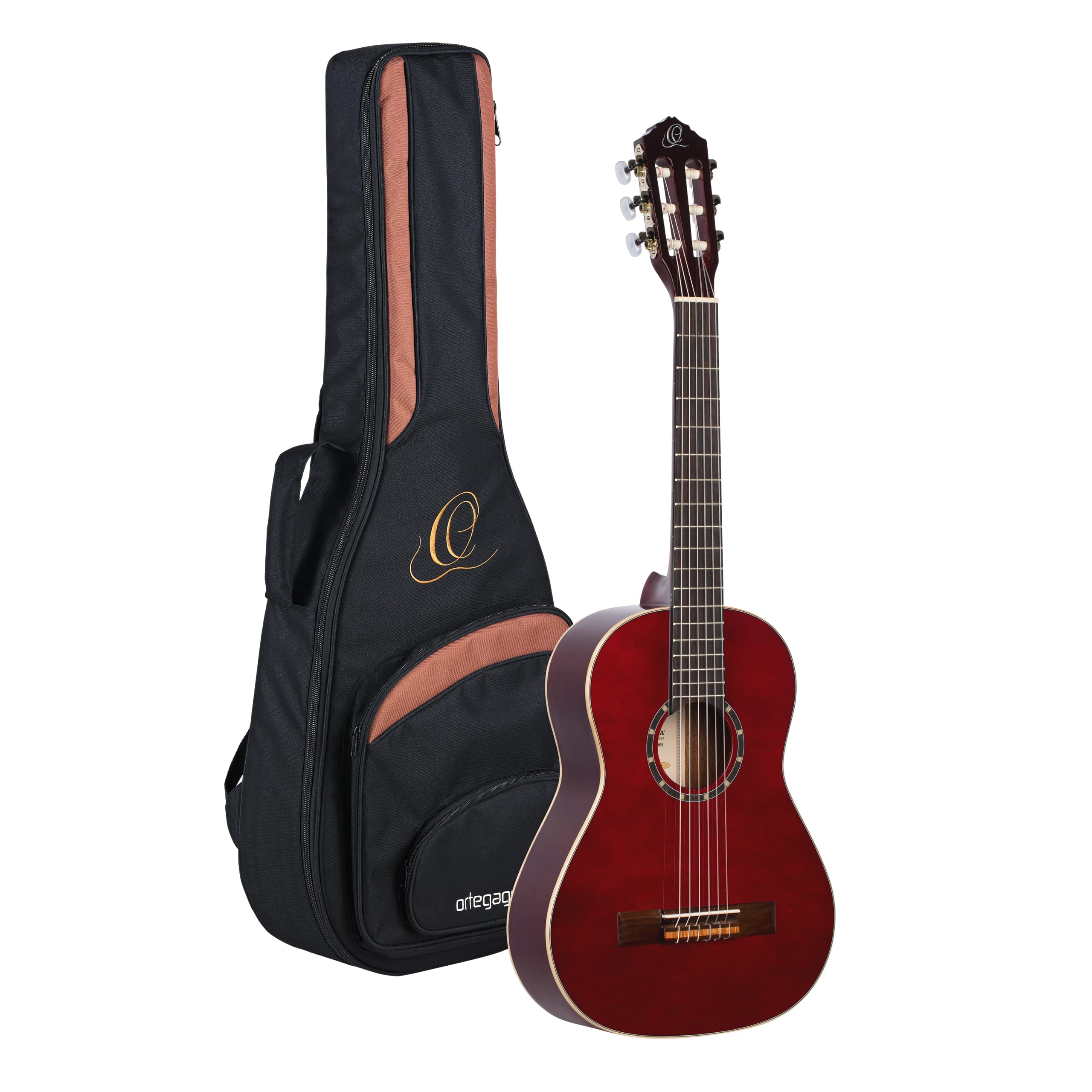 Ortega Guitars 1/2 Classical Guitar – Family Series – Including Gig Bag – Spruce, Mahogany, Red (R121-1/2WR)