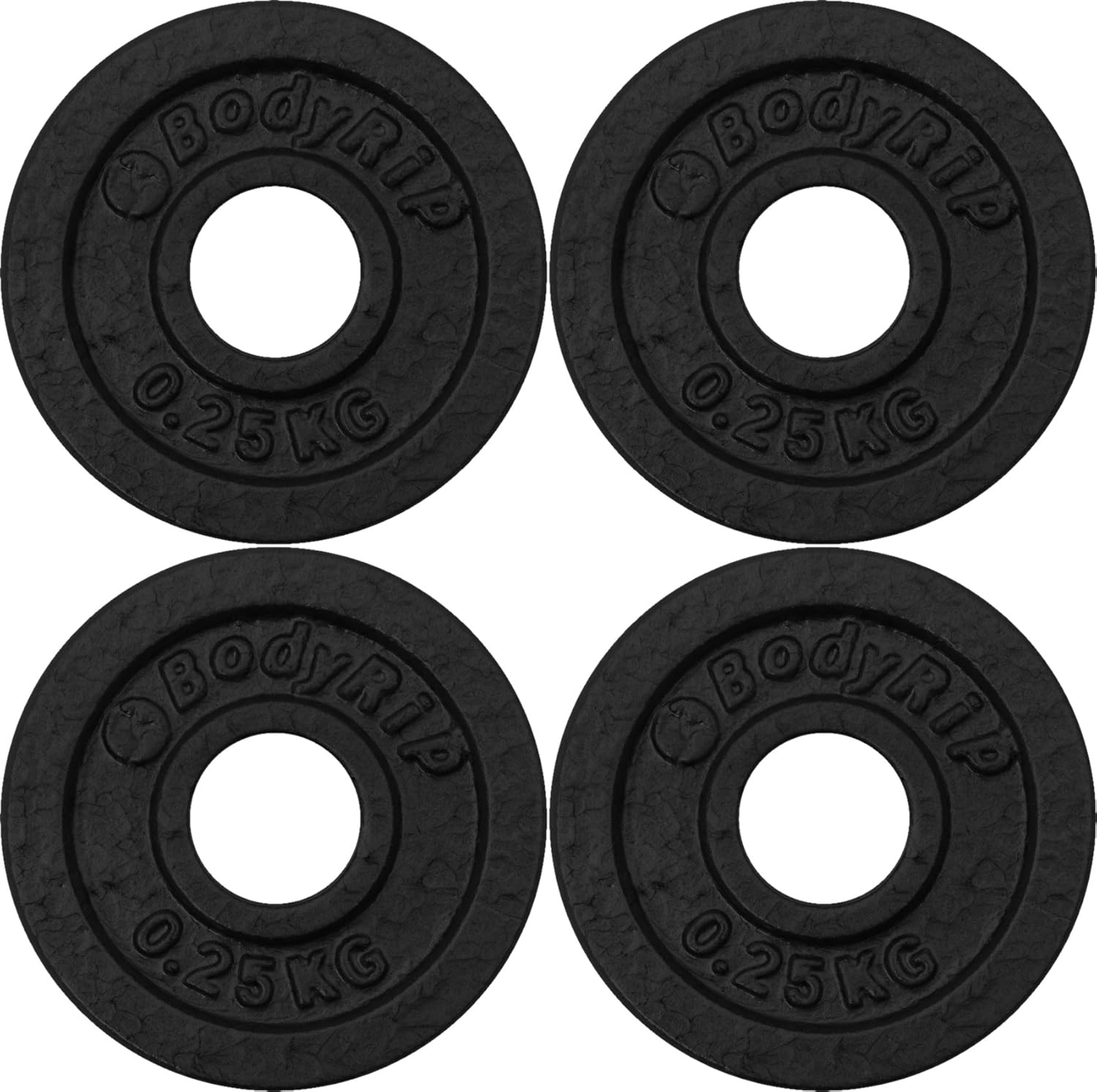 Bodyrip Fraction Weight Plates 1inch Standard Black, 4 x 0.25 kg