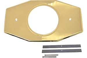 Westbrass One-Hole Remodel Plate for Moen and Delta, Polished Brass, D502-03