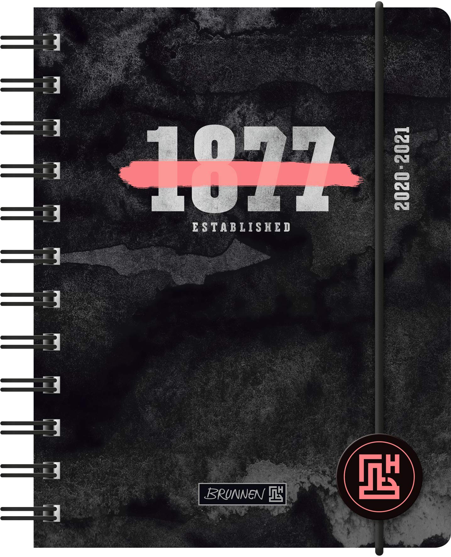 BRUNNEN 1071750011 "Neon" Daily Calendar/Academic Diary 2020/2021, 1 Page = 1 Day, Sat + Sun on one page, Sheet Size 12 x 16 cm, A6, PP Cover