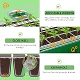 YAUNGEL Seed Trays 6 Pack 72 Cells Propagator with Lids Adjustable Window Black view 2