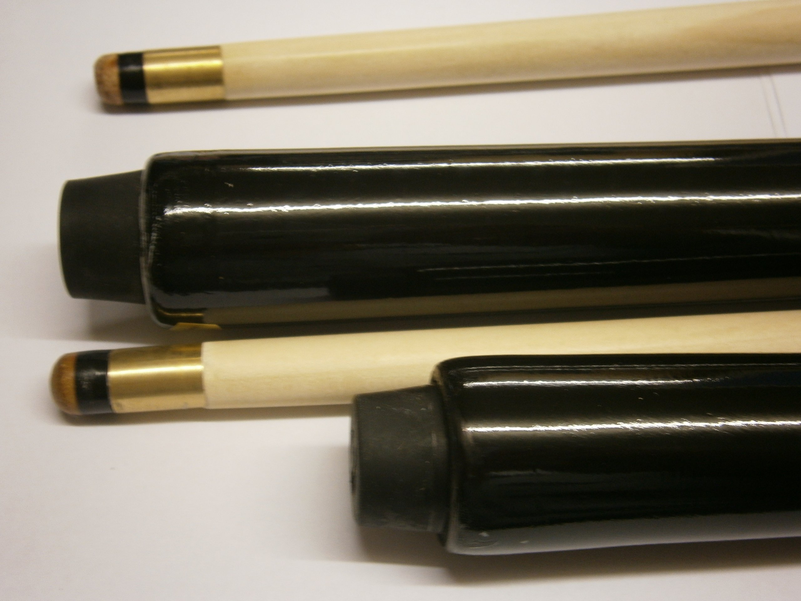 2 x 2 piece 48", 4ft, pool snooker cues - for kids & tight spaces