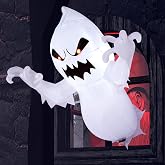 Joiedomi 4.5 FT Halloween Inflatable Ghost with Build-in LEDs, Blow Up Flying Ghost Broke Out from Window for Halloween Window Decorations, Yard, Garden, Lawn Decoration