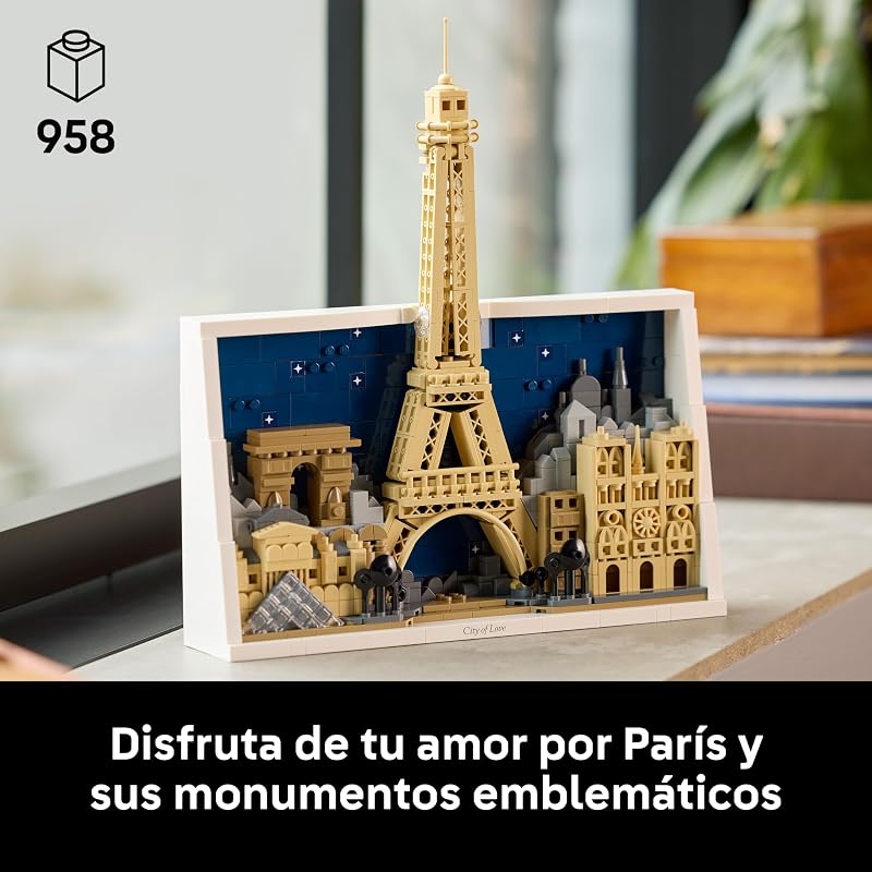 Architecture París: Ciudad del Amor - Maqueta 3D de Miniatura para Adultos - Decoración de Pared para el Hogar con Iconos Parisinos Inc. Torre Eiffel y Notre Dame - Regalo para Viajeros 21064 — foto 2 de 8