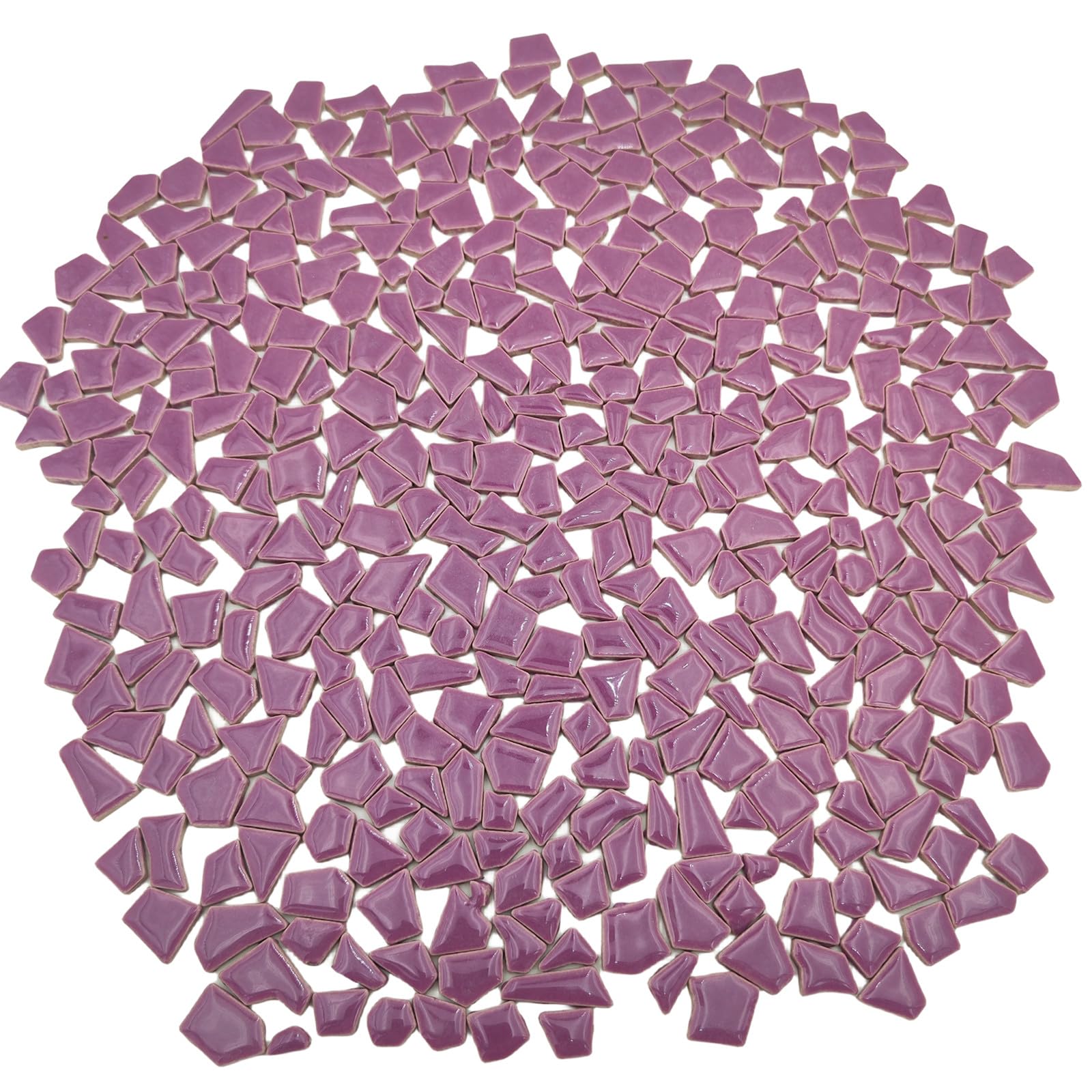 500g Irregular Ceramics Mosaic Tiles, 0.5x2 cm Small Mosaic Pieces Stones for DIY Mosaic Making Craft Hobby Arts Home Wall Decoration (Purple)