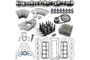 BTSCAR E1840P Sloppy Stage 2 Camshaft Lifters Kit with Head Gaskets | Springs | Pushrods | Seals | Bolts Set | Oil Pumps | Chain Compatible with 1997-2006 LS 4.8/5.3/5.7/6.0 GMC Chevrolet