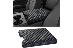 Sinvanho Thickened Center Console Armrest Cover for Ford F150 F250 F350 F450 2015-2022 Accessories, PU Leather Middle Console Protective Cover, Arm Rest Box Lid Cushion, Only with 40/20/40 Jump Seat