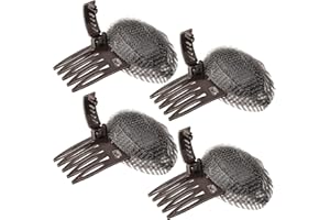 WAYDRESS 4 Pieces Puff Hair Accessories - Invisible Fluffy Sponge Clips, Front Comb Bun Bump Up Volume Base, Styling Inserts to Increase Volume for Women and Girls (Brown)