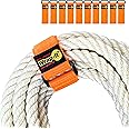Super-Stretch Wrap-It Storage Straps - (10) 9" Orange - Elastic Hook and Loop Cinch Straps - Extension Cord Organizer, Hose and Cables Straps, Cord Wrap, Cord Keeper, Garage and RV Storage Accessories