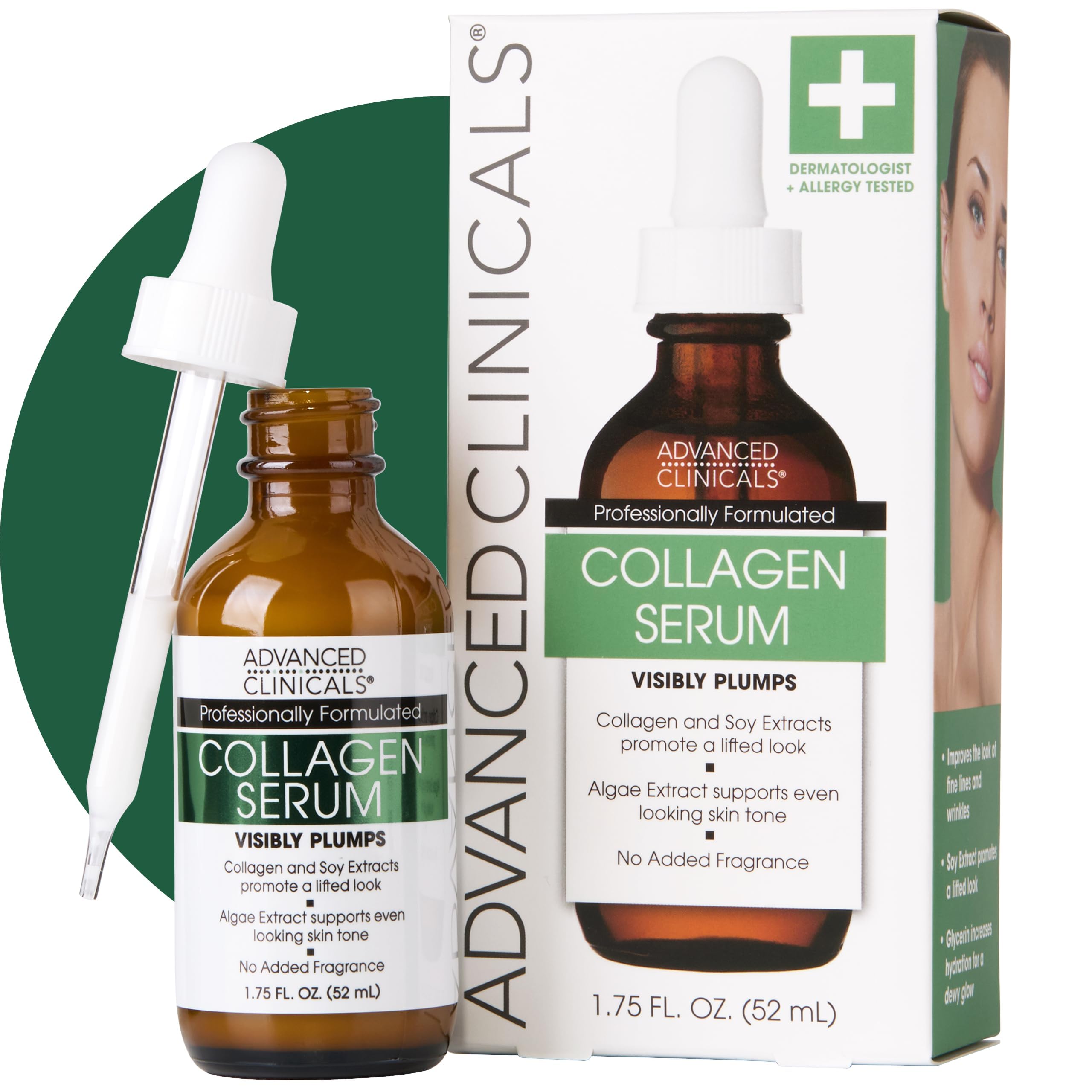 Advanced Clinicals Collagen Instant Plumping Serum for Fine Lines and Wrinkles. 1.75 Fl Oz. by Advanced Clinicals
