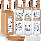 Book Club Gifts Bulk For Book Lovers Bookworms Nerd Readers Friend Men Or Women,Valentines Day Gifts 6 PCS Book Theme 16 OZ Glass Cups,Wooden Bookmark With Box,Cool Book Stuff Appreciation Basket