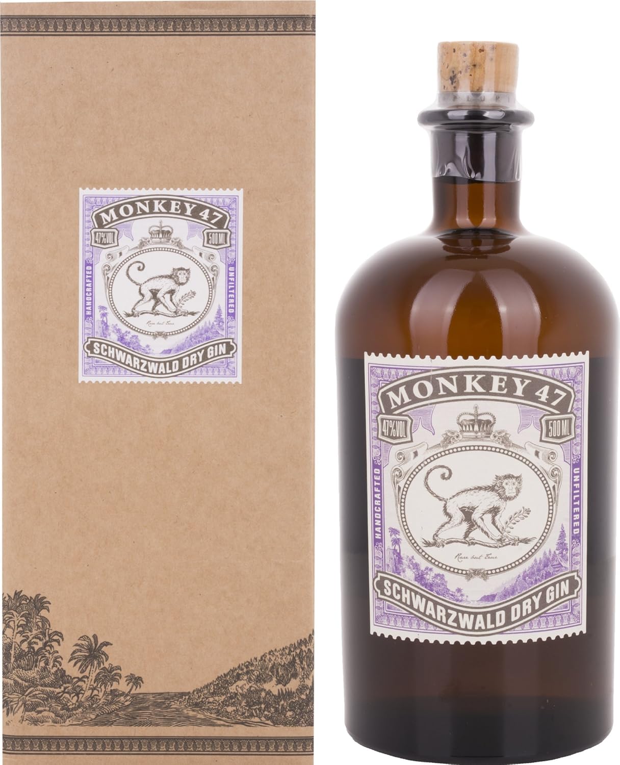 Monkey 47 Dry Gin 0.5L (47 Vol.) with gift box Amazon.co.uk Beer