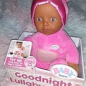 baby born goodnight lullaby brown eyes realistic baby doll