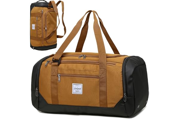 Laripwit Travel Duffle Bag for Men 40L Sports Gym Bag with Wet Pocket & Shoes Compartment Weekender Overnight Backpack for Tr