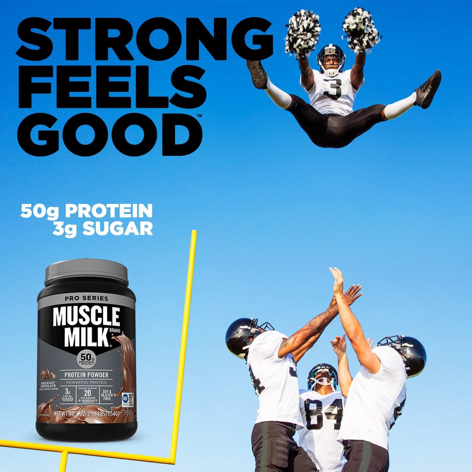 Muscle Milk Pro Series Protein Powder, Knockout Chocolate, 50g Protein, 2.54 Pound, 14 Servings: Health & Personal Care