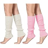 Leoparts Leg Warmers for Women 80s Ribbed Knit Leg Warmers for Dance Yoga Sports Cosplay Costume Party Accessory
