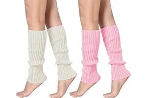 Leoparts Leg Warmers for Women 80s Ribbed Knit Leg Warmers for Dance Yoga Sports Cosplay Costume Party Accessory