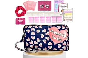 Mark and Lola's First Period Pal Pack to-Go Kit | 24 pcs | First Period Kit for Tweens | Teen Period Kit| Discrete Period Bag, Pads, Panty Liners, Period Kits for Tweens 10-12 (Hearts)