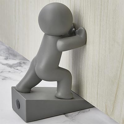 Omoojee Cute Door Stopper Wedge Gray Non-Slip Patented Vinyl Keep Doors Open