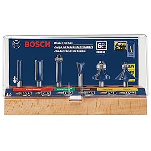 Bosch RBS006 1/4-Inch Shank Carbide-Tipped Multi-Purpose Router Bit Set, 6-Piece