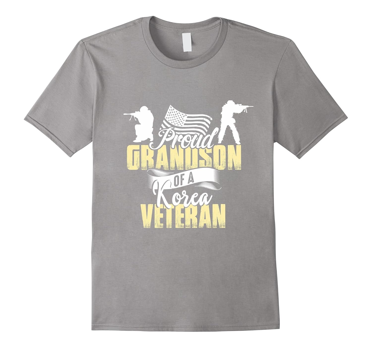 Proud Grandson Of A Korea Veteran T-Shirt Perfect Grandpa-Rose