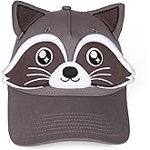 InnoBeta Fun Raccoon Gift Idea for Raccoon Lovers, 3D Baseball Cap with Ears and Embroidered Face – Adjustable One Size Animal Hat for Men & Women Grey