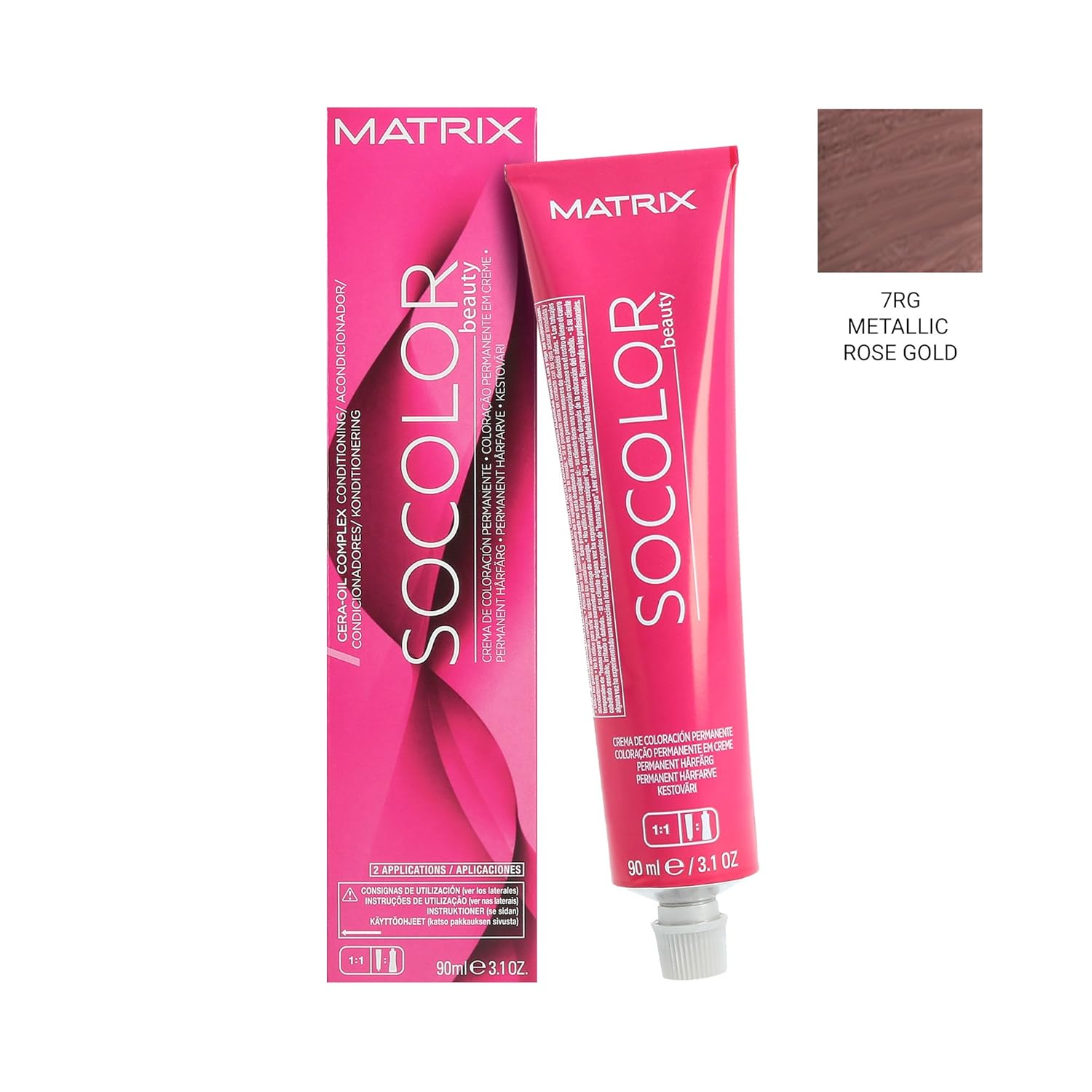 Matrix Socolor Beauty Hair Color 7RG Rose Gold 90 ml Permanent Cream
