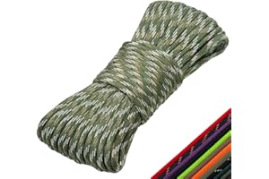 KOKKOYA Paracord 550 Rope 100 Feet 5/32 Inch 7 Strand Type III Nylon Rope Parachute Cord for Survival Gear, Hiking, Camping, and Outdoor Use